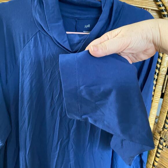 J.Jill Luxe Supima Everyday Turtleneck Tunic Blue 3X comfort long sleeve cozy - Picture 4 of 7